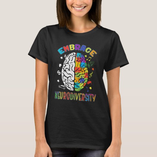 Embrace Neurodiversity Autism Awareness ASD Men Wo T-shirt (Voorkant)