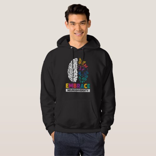 Embrace Neurodiversity Autisme ADHD ASD Rainbow Br Hoodie (Voorkant volledig)