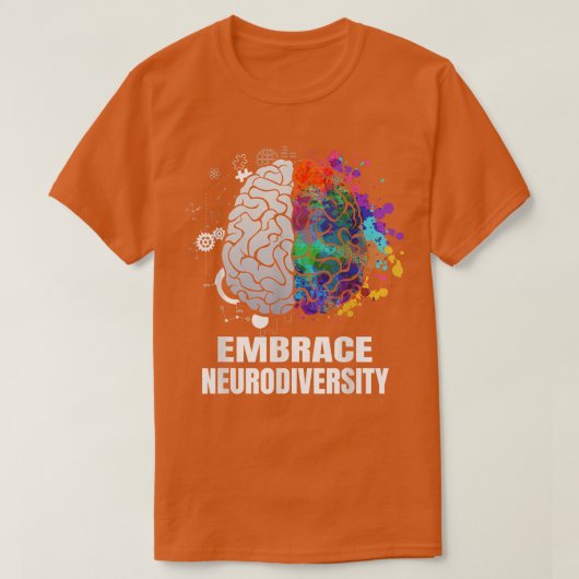 Embrace Neurodiversity Autisme ADHD ASD Rainbow Br T-shirt (Design voorkant)