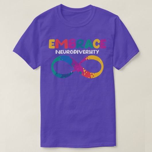 Embrace Neurodiversity Autisme ADHD ASD Rainbow Br T-shirt (Design voorkant)