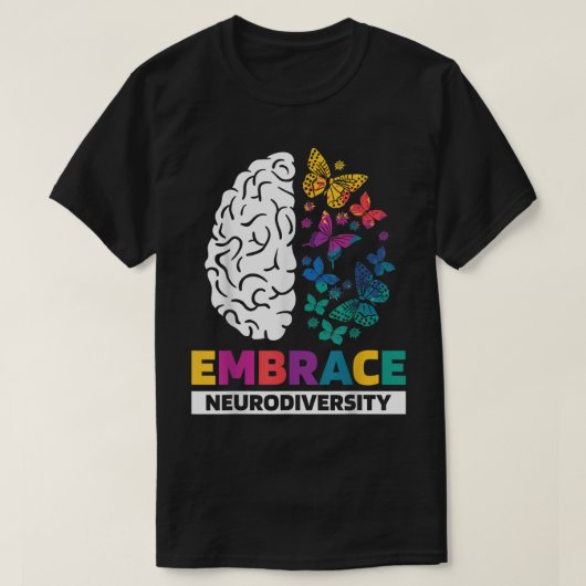 Embrace Neurodiversity Autisme ADHD ASD Rainbow Br T-shirt (Design voorkant)