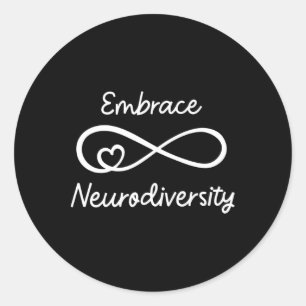 Embrace Neurodiversity Autisme Awareness Teacher M Ronde Sticker