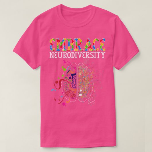 Embrace Neurodiversity Brain ADHD Autism Awareness T-shirt (Design voorkant)