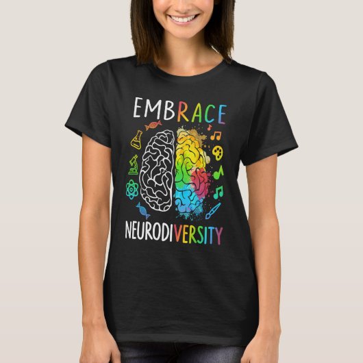 Embrace Neurodiversity Brain Autism Awareness Puzz T-shirt (Voorkant)