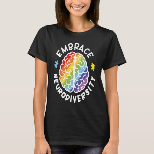 Embrace Neurodiversity Brain Autism Awareness Puzz T-shirt (Voorkant)