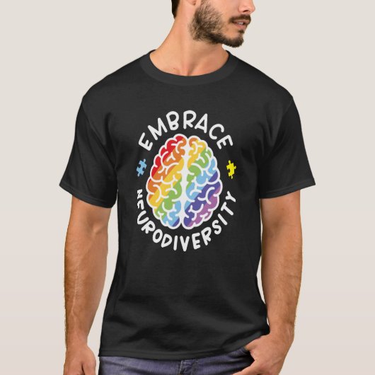 Embrace Neurodiversity Brain Autism Awareness Puzz T-shirt (Voorkant)
