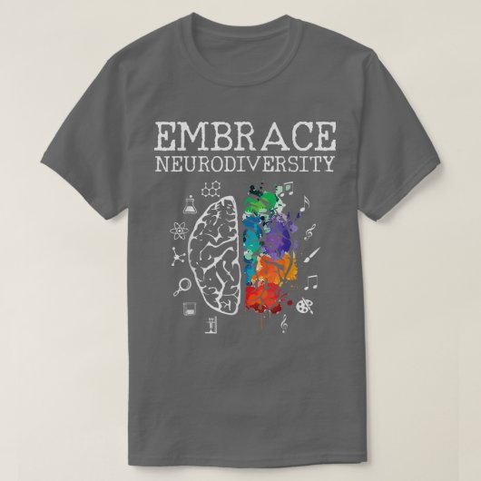 Embrace Neurodiversity Brain Embracce ADHD T-shirt (Design voorkant)