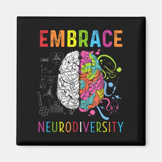 Embrace Neurodiversity Brain Embrace Adhd Autism Magneet (Voorkant)