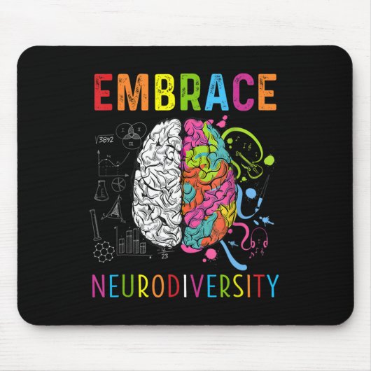 Embrace Neurodiversity Brain Embrace Adhd Autism Muismat (Voorkant)