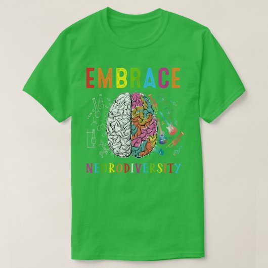 Embrace Neurodiversity Brain Embrace ADHD Autisme  T-shirt (Design voorkant)