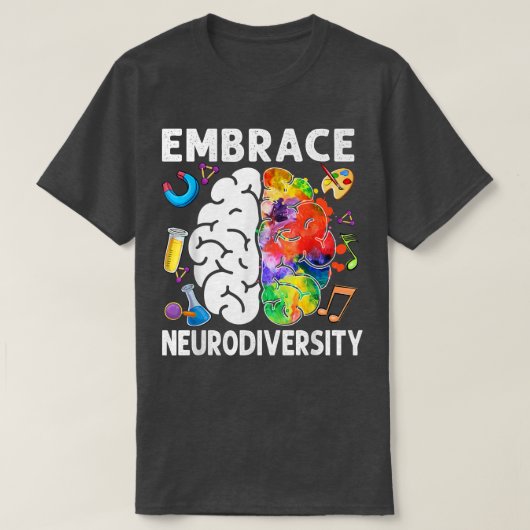 Embrace Neurodiversity Brain Embrace ADHD Autisme T-shirt (Design voorkant)