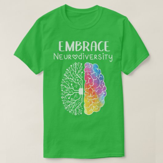 Embrace Neurodiversity Brain Embrace ADHD Autisme T-shirt (Design voorkant)