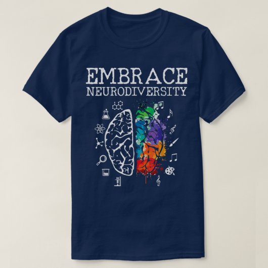 Embrace Neurodiversity Brain Embrace ADHD Autisme  T-shirt (Design voorkant)