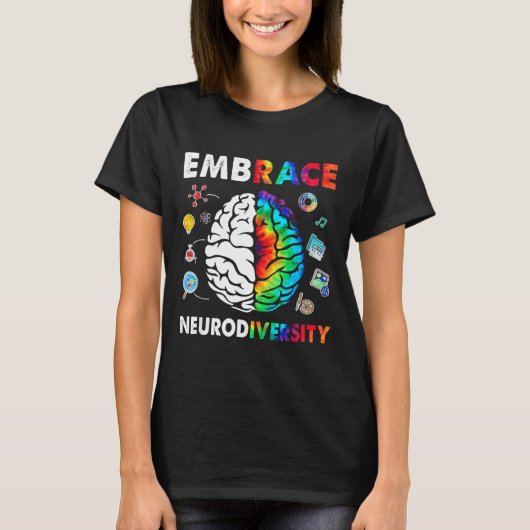 Embrace Neurodiversity Brain Embrace Adhd Autisme  T-shirt (Voorkant)