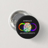 Embrace Neurodiversity Button in Dark (Voorkant /achterkant)