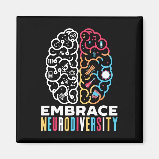 Embrace Neurodiversity Design for a Autism Awarene Magneet (Voorkant)