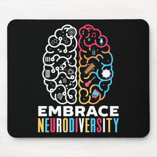 Embrace Neurodiversity Design for a Autism Awarene Muismat (Voorkant)