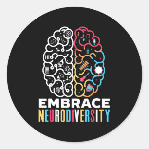 Embrace Neurodiversity Design for a Autism Awarene Ronde Sticker