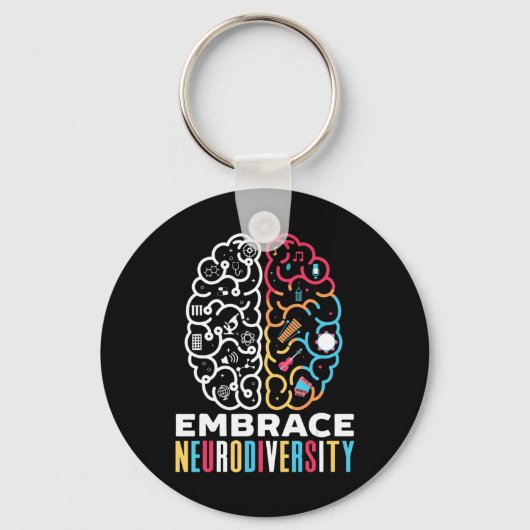 Embrace Neurodiversity Design for a Autism Awarene Sleutelhanger (Voorkant)