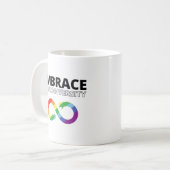 Embrace Neurodiversity - Rainbow Infinity Symbol Koffiemok (Voorkant links)