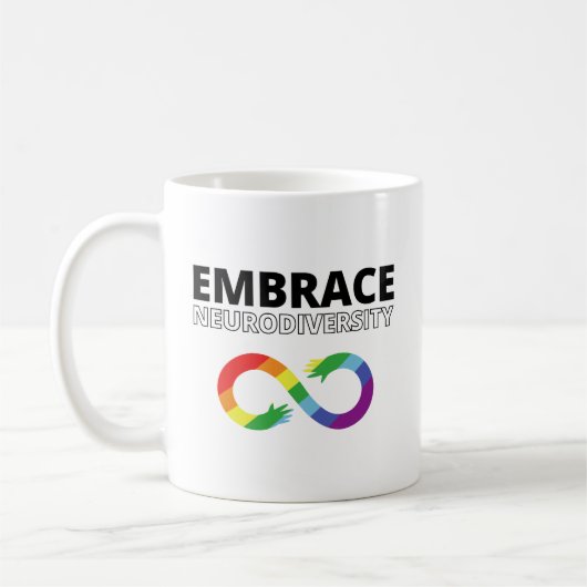 Embrace Neurodiversity - Rainbow Infinity Symbol Koffiemok (Links)