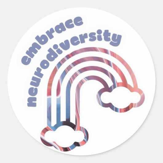 Embrace Neurodiversity Ronde Sticker (Voorkant)