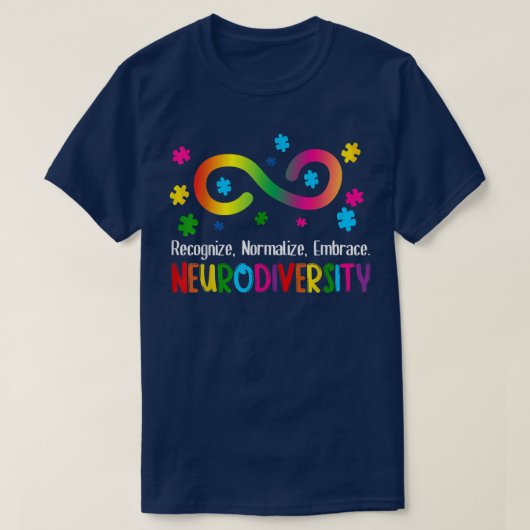 Embrace Neurodiversity Spectrum ASD ADHD Rainbow i T-shirt (Design voorkant)