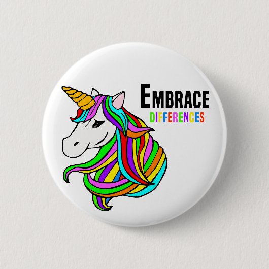 Embrace Neurodiversity Unicorn Gifts Button (Voorkant)