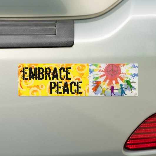 Embrace Peace Mixed Media Artwork Bumpersticker (Op auto)