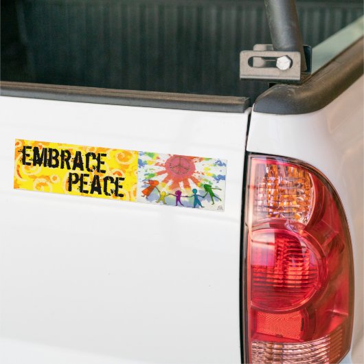 Embrace Peace Mixed Media Artwork Bumpersticker (Op Truck)