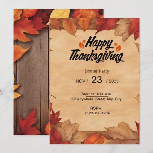 EMBRACE THE BEAUTY OF AUTUMN WITH OUR INVITATION  KAART (Voorkant / Achterkant)