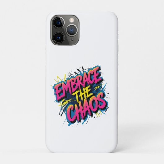 Embrace the Chaos – Grunge Typography Quote Design Case-Mate iPhone Case (Achterkant)