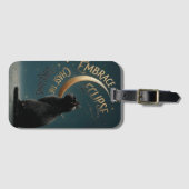 "Embrace the Eclipse" Celestial Cat Illustration Bagagelabel (Voorkant (horizontaal))