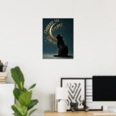 "Embrace the Eclipse" Celestial Cat Illustration Poster (Thuiskantoor)