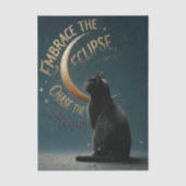"Embrace the Eclipse" Celestial Cat Illustration Tissuepapier (Voorkant)