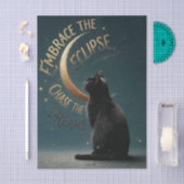 "Embrace the Eclipse" Celestial Cat Illustration Tissuepapier (Craft)