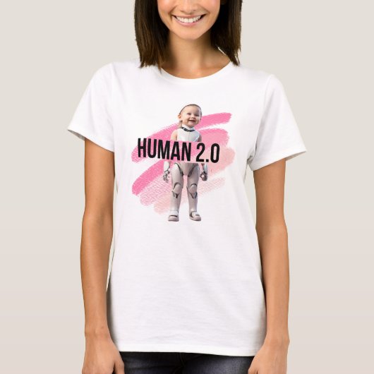 Embrace the Future with Human 2.0 T-Shirt (Voorkant)