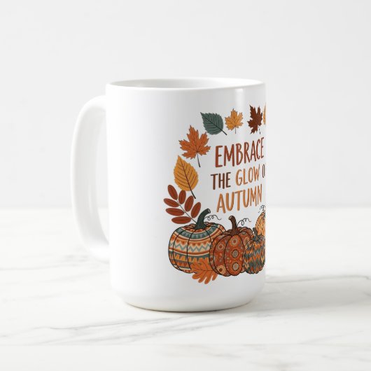 Embrace the glow of autumn design koffiemok (Voorkant links)
