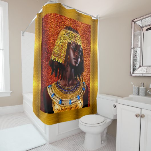 “Embrace the Majesty of Nubian Queens” Douchegordijn (In situ)
