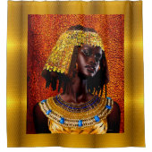 “Embrace the Majesty of Nubian Queens” Douchegordijn (Voorkant)