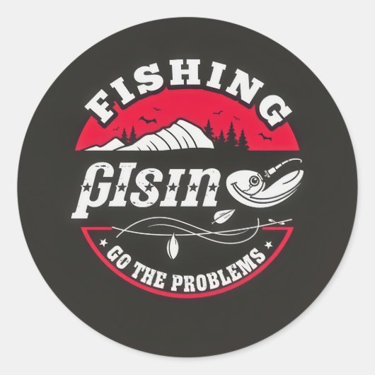 Embrace the Outdoors: Fishing Adventures Await! Ronde Sticker (Voorkant)