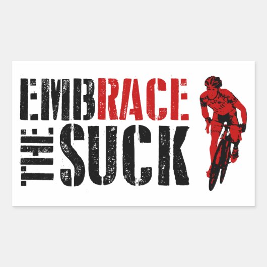 Embrace the Suck (fietsen) Rechthoekige Sticker (Voorkant)