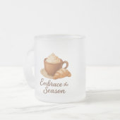 Embrace This Season Frosted Mug – Cozy Cocoa Café  Matglas Koffiemok (Voorkant links)