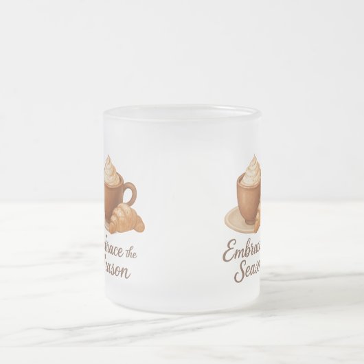 Embrace This Season Frosted Mug – Cozy Cocoa Café Matglas Koffiemok (Center)