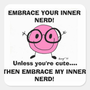 EMBRACE UW BINNER NERD-stickers - set van 20 Vierkante Sticker