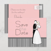Embracing Couple Save the Date Briefkaart (Voorkant / Achterkant)