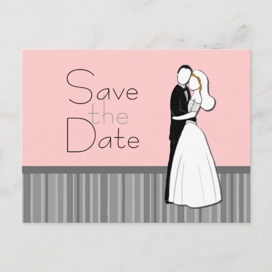 Embracing Couple Save the Date Briefkaart (Voorkant)