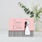 Embracing Couple Save the Date Briefkaart (Staand voorkant)