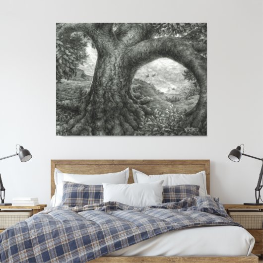 Embracing Risk Tree Canvas Afdruk (Insitu (Slaapkamer))