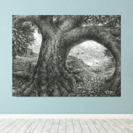 Embracing Risk Tree Canvas Afdruk (Insitu (Houten vloer))